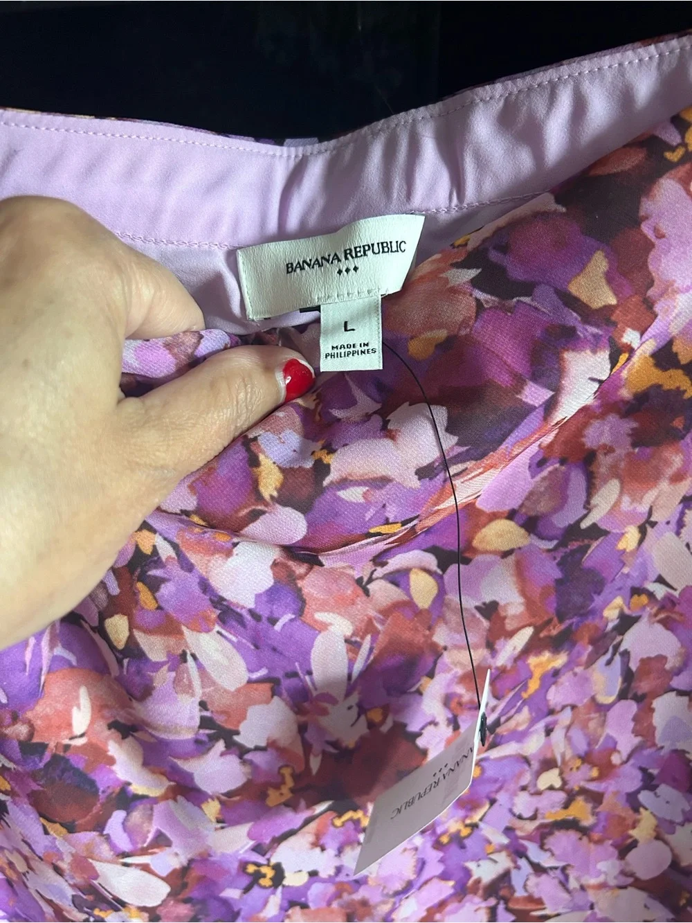 Banana Republic Pink and Purple Floral Midi Skirt